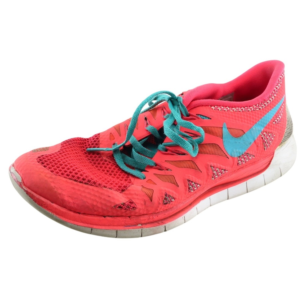 Nike Free 5.0 Running Shoes Orange Fabric Women 9.5 Medium
